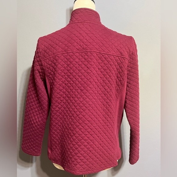 Croft and Barrow jacket burgundy two pockets gold zipper size medium - Picture 2 of 6